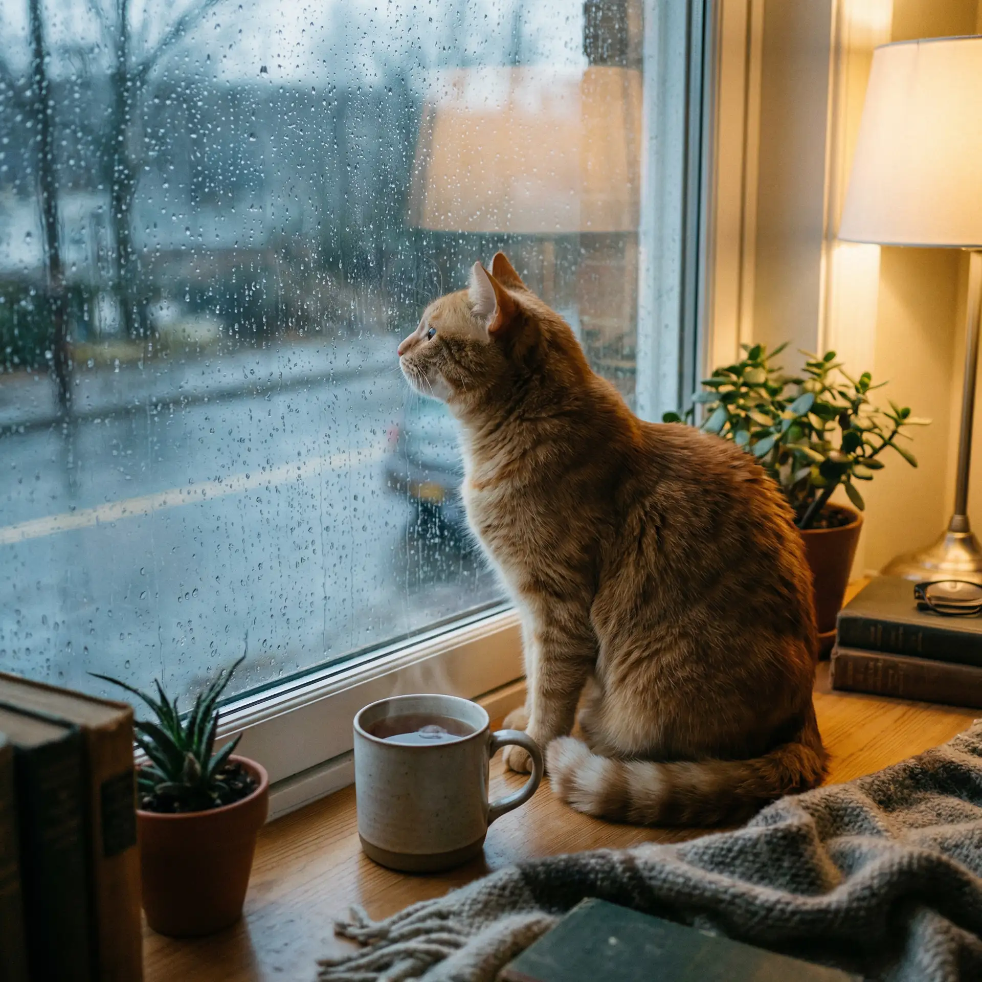猫咪望着窗外的雨 - 国产 日韩 中文字幕 制服
